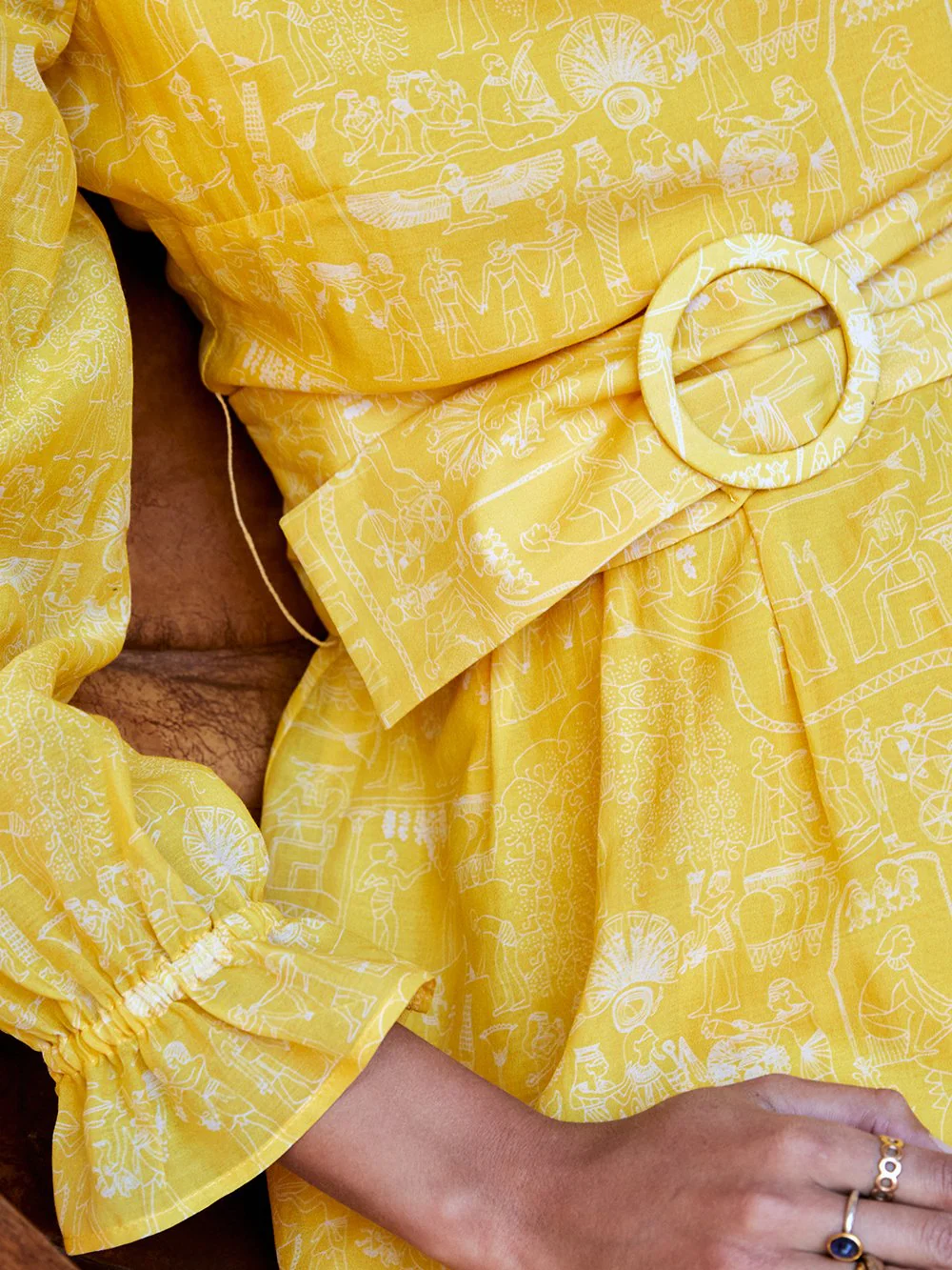 Robe Insolente imprimé Louxor Jaune - Image 2