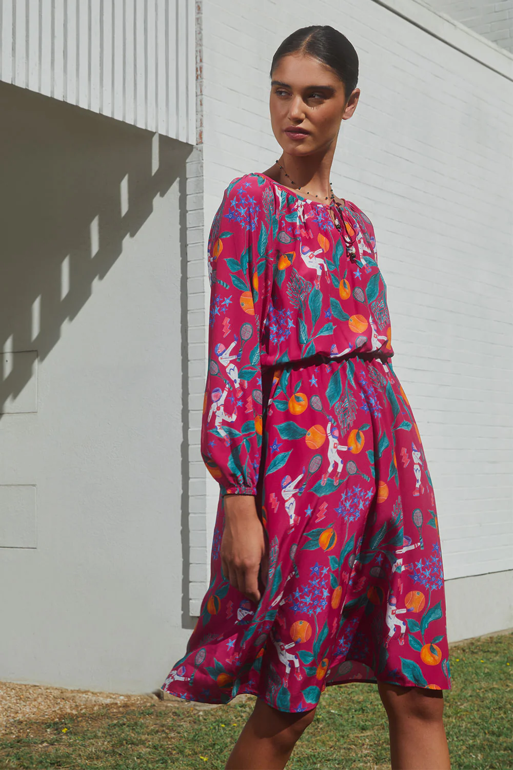 Robe Radieuse en soie Astro Tennis - Image 2