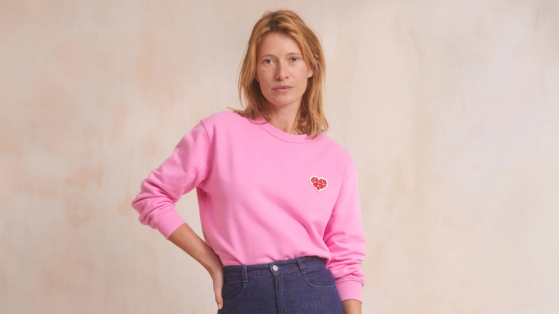 Sweat en coton Être Soi Rose Blush - Image 7