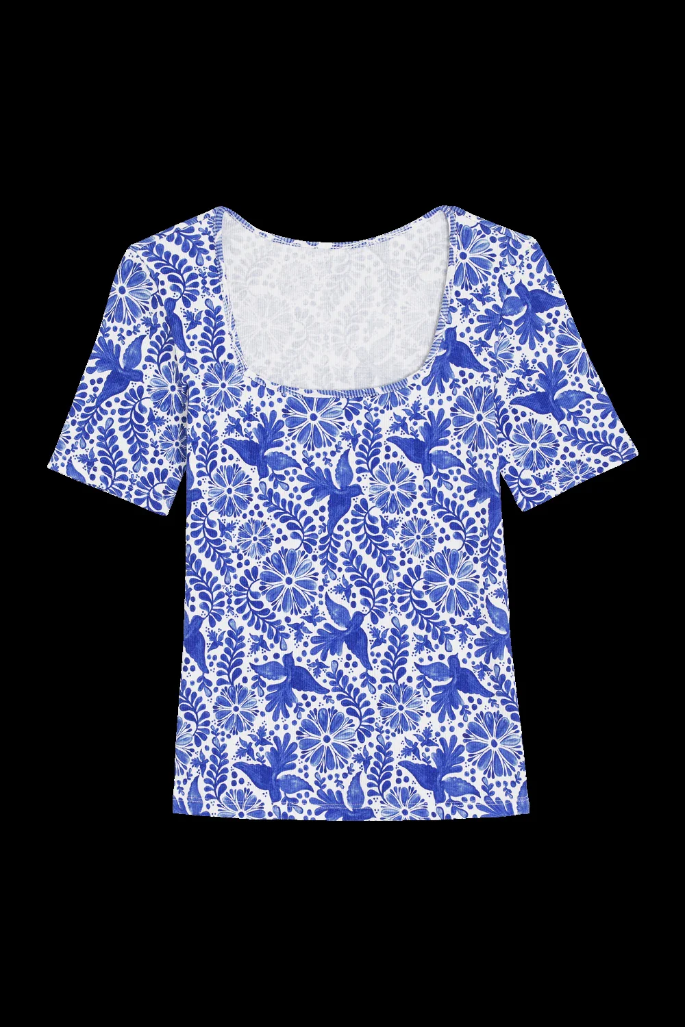 T-shirt Paresseuse en coton Oiseau de Nuit Bleu - Image 8